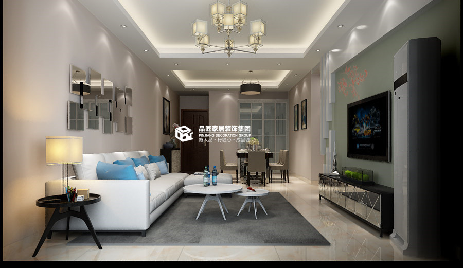 南寧合景·天峻廣場(chǎng)130平米現(xiàn)代簡約案例效果圖